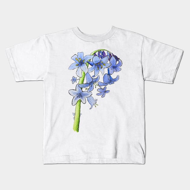 Blooming Bluebells Kids T-Shirt by Kirsty Topps